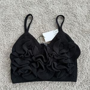 ZARA CHENILLE CROP TOP - SIZE M - BRAND NEW WITH TAG